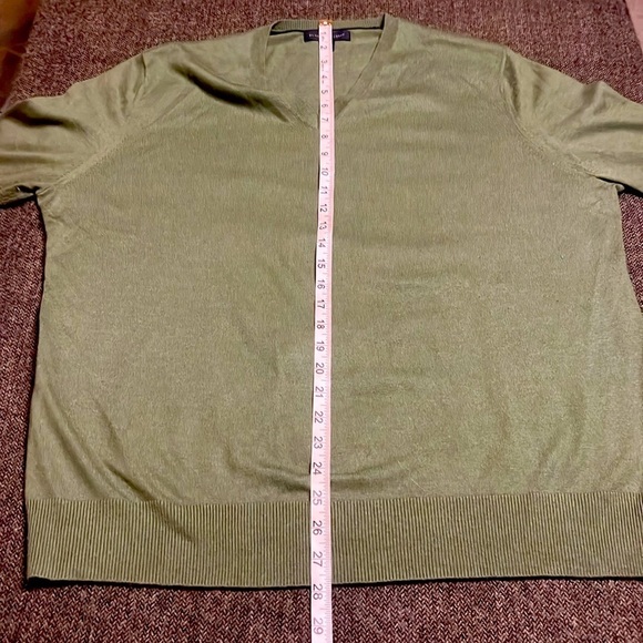 Silk & Cashmere Blend Banana Republic Classic V-Neck Green Sweater sz XL - Picture 6 of 7
